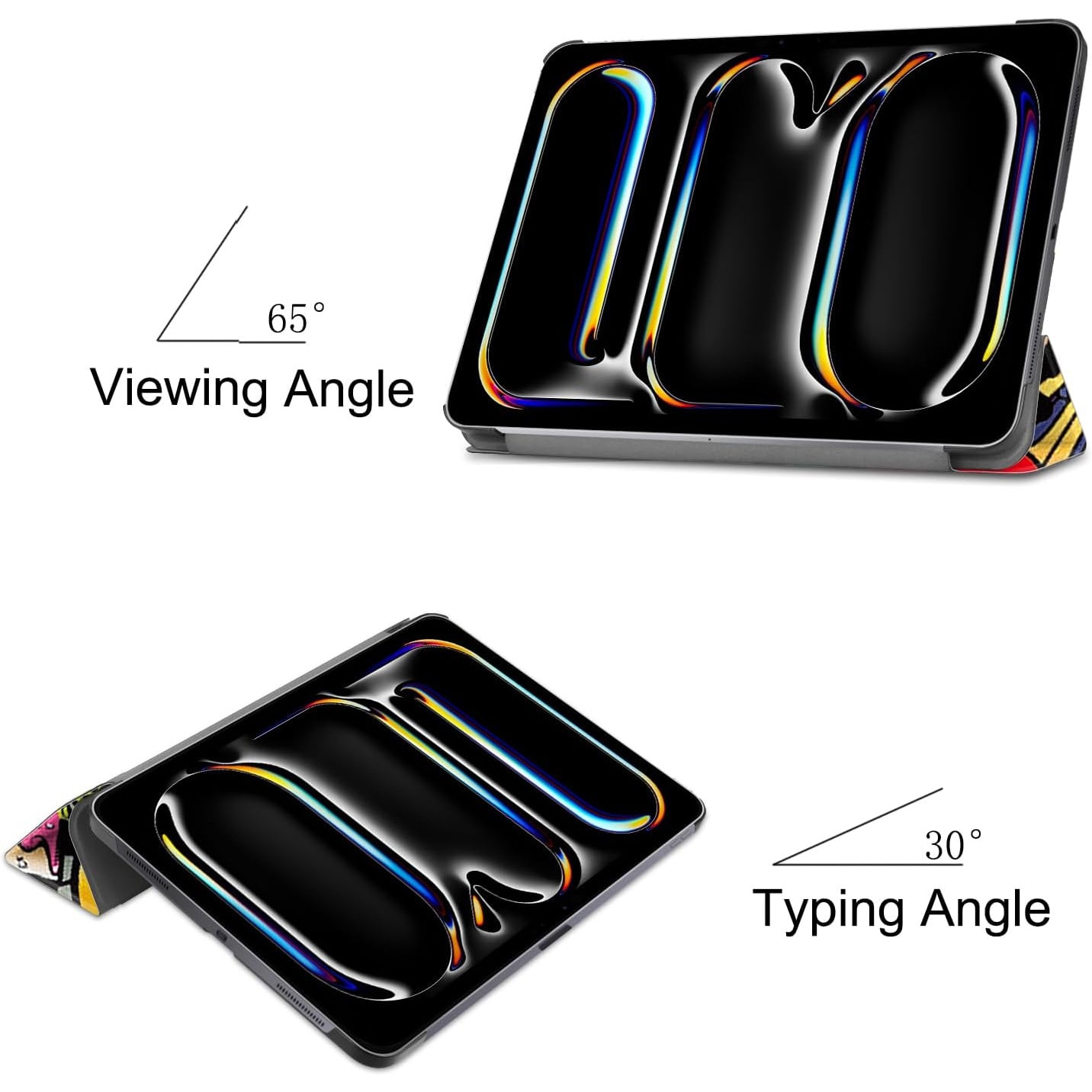 Husa tableta pentru, iPad Pro 13"(2024), auto functie sleep/wake tip stand, 13 inch, graffiti