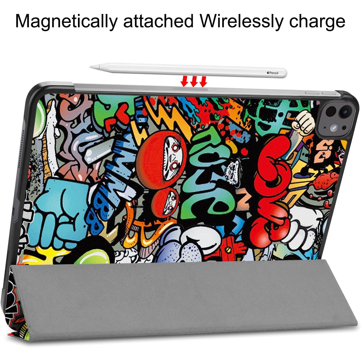 Husa tableta pentru, iPad Pro 13"(2024), auto functie sleep/wake tip stand, 13 inch, graffiti