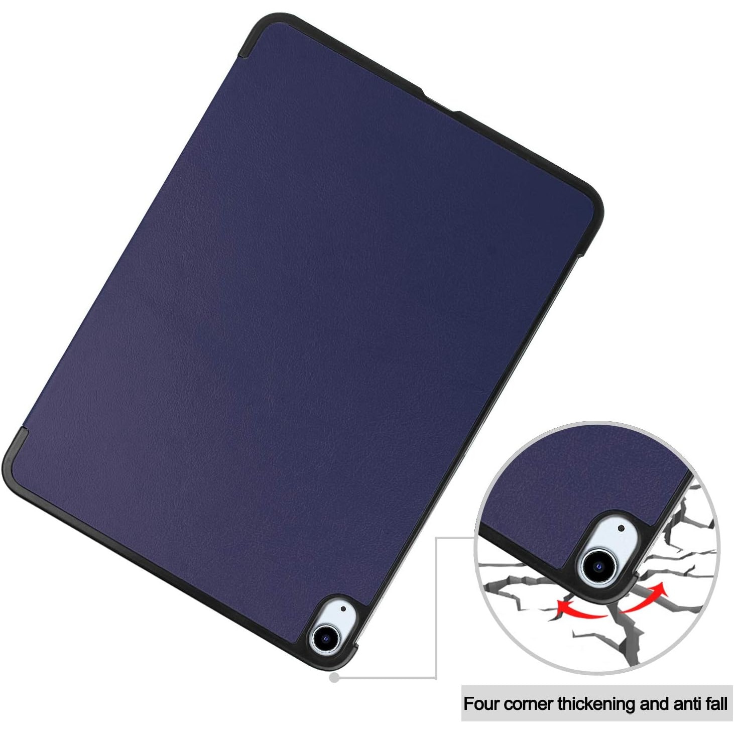 Husa tableta pentru, iPad Air 11" M3/M2 (2025/2024), iPad Air 10.9" 5th/4th (2022/2020), auto functie sleep/wake tip stand, Albastru inchis