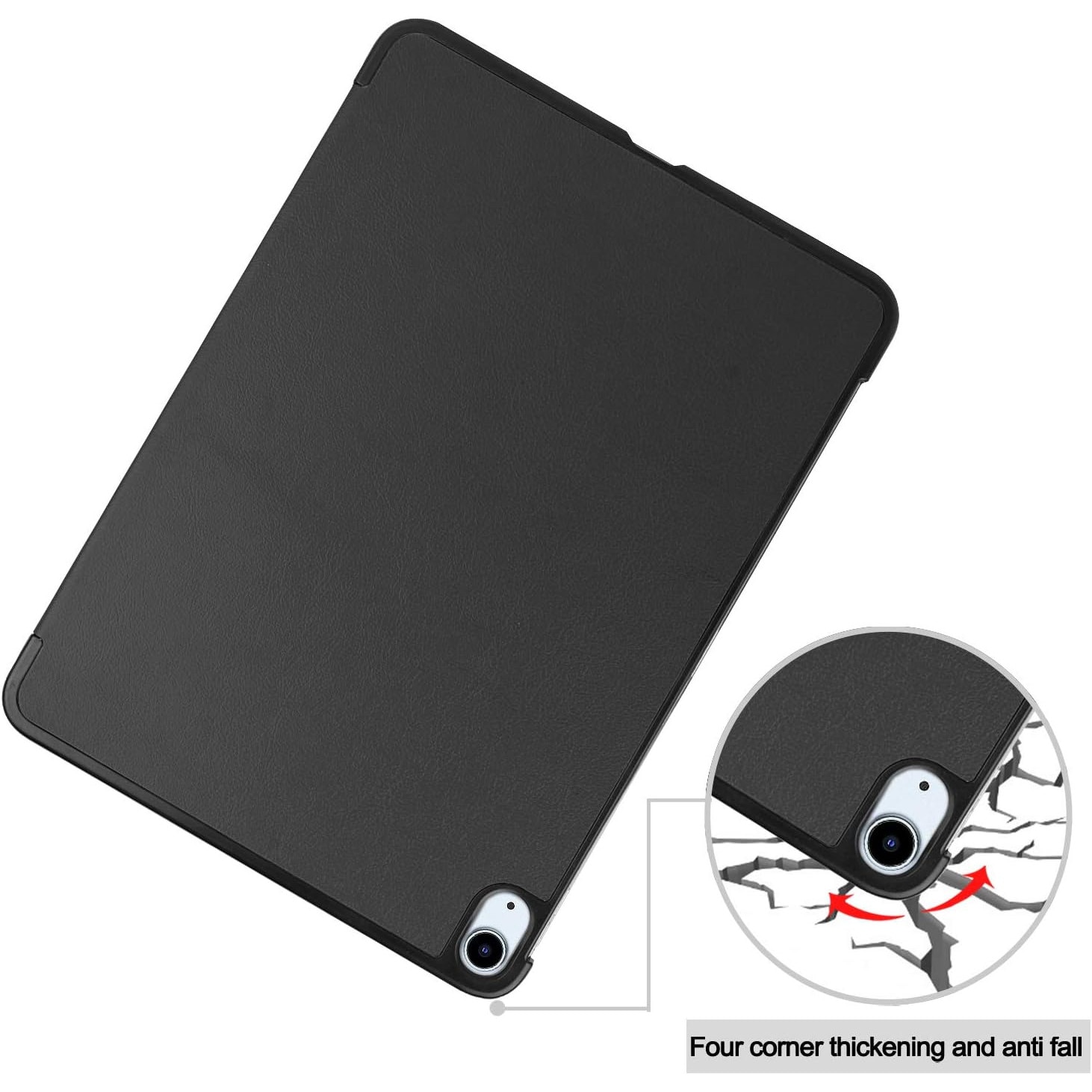 Husa tableta pentru, iPad Air 11" M3/M2 (2025/2024), iPad Air 10.9" 5th/4th (2022/2020), auto functie sleep/wake tip stand, negru