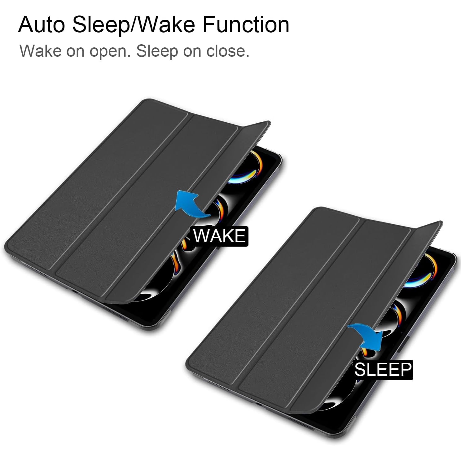 Husa pentru Apple iPad Pro 13 M5 / M4 (2025, 2024) cu functie wake-up/sleep tip stand negru