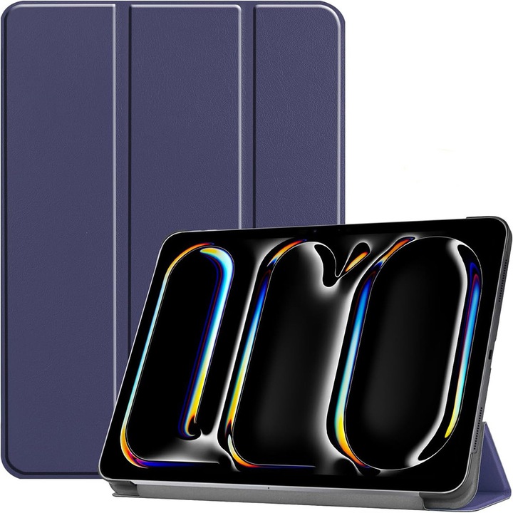 Husa tableta pentru, iPad Pro 11" (M5 2025/M4 2024), auto functie sleep/wake tip stand, Albastru inchis