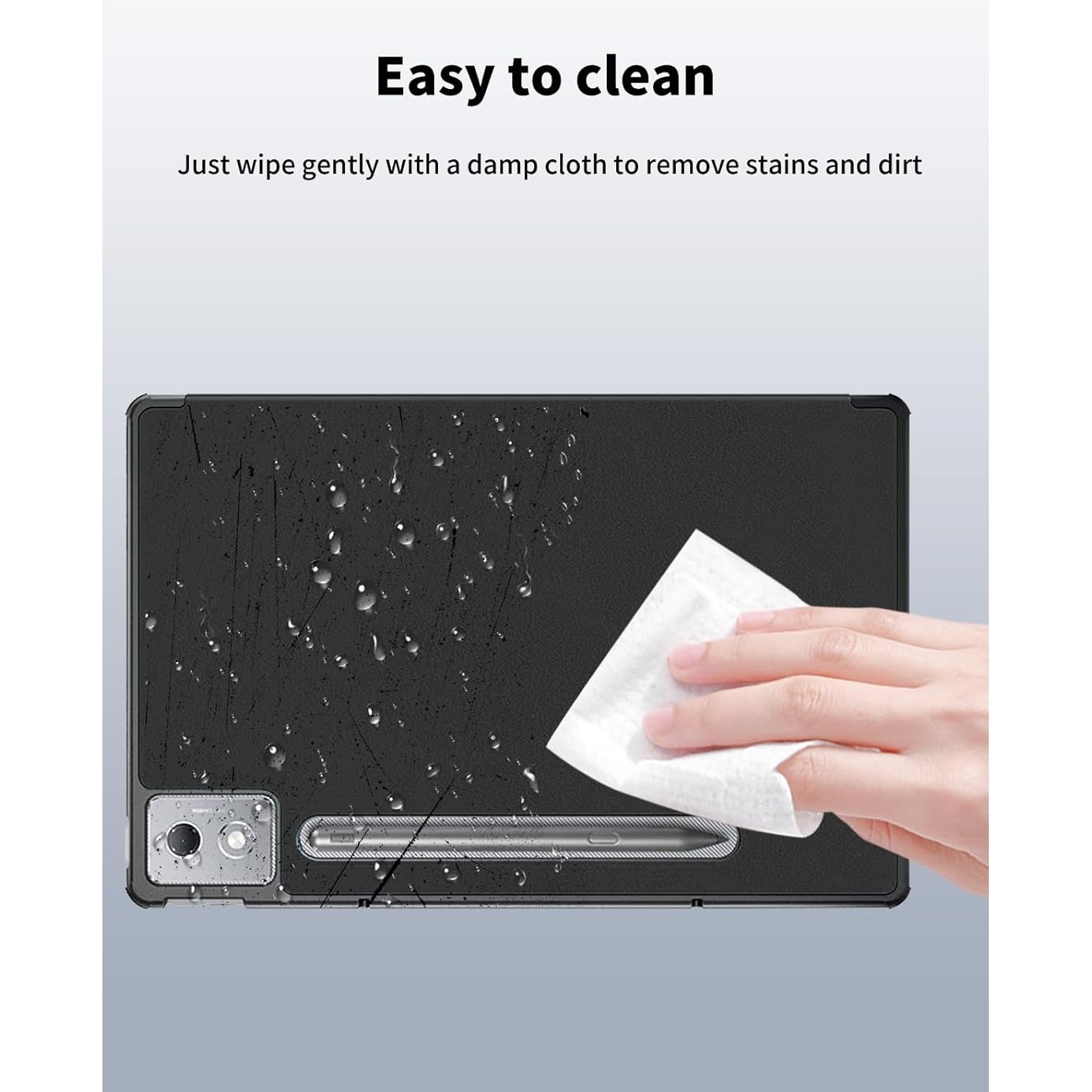 Husa tableta pentru, Lenovo Idea Tab Pro 12.7 inch 2025, TB-373FU/TB-373ZC/TB-375FC, auto functie sleep/wake tip stand, Negru
