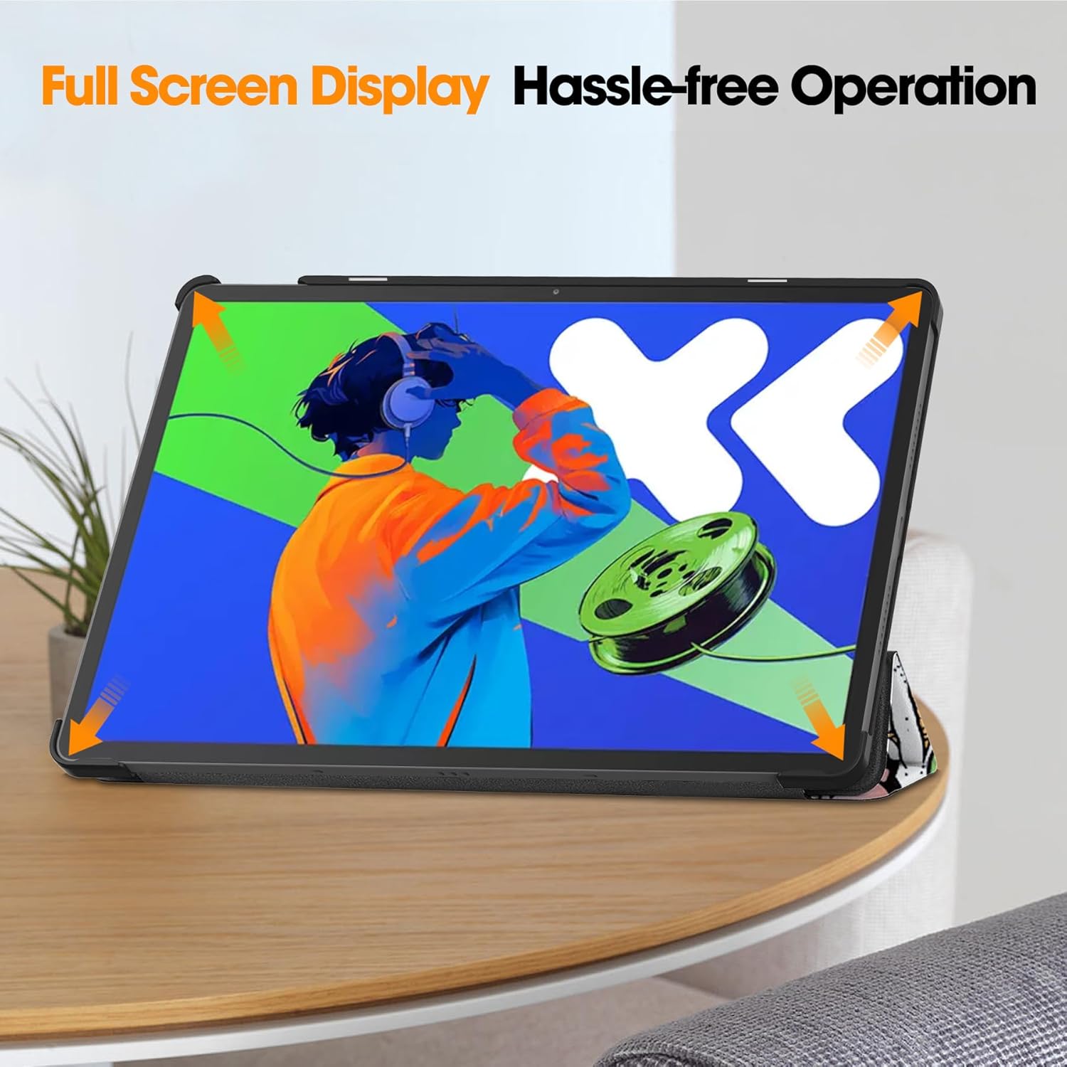 Husa tableta pentru, Lenovo Idea Tab Pro 12.7 inch 2025, TB-373FU/TB-373ZC/TB-375FC, auto functie sleep/wake tip stand, Graffiti