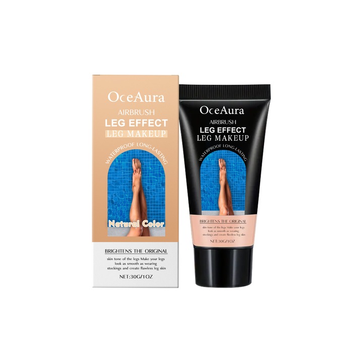 OceAura Фон дьо тен и бронзант за крака за изравняване на тена, за лято, плаж, с ефект за подсилване на тена на кожата с пшеничен оттенък, 2 броя.