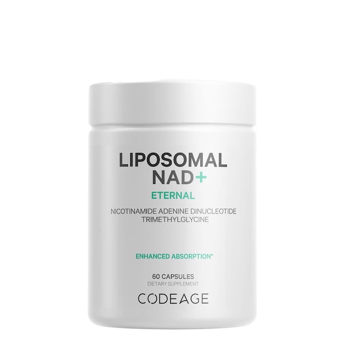 CodeAge Liposomal NAD + Eternal, Nicotinamide Adenine Dinucleotide, NAD+ Liposomal cu Betaina TMG, 60 cps