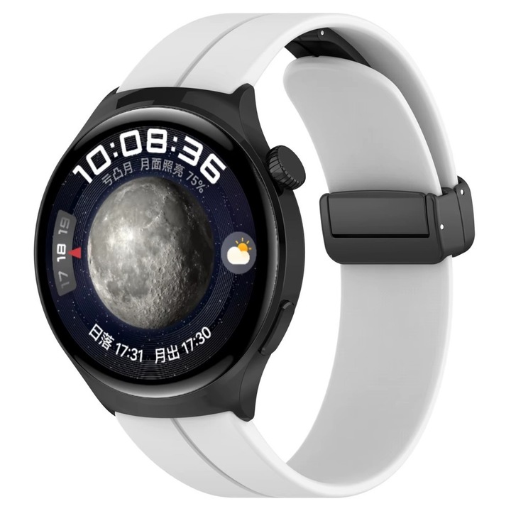 Магнитна каишка за часовник, съвместима с Huawei Watch 5 / 5 Pro 46 mm / Watch 4 / 4 Pro 46 mm / Watch 3 / 3 Pro 46 mm, 48 mm, Classic / Active, Huawei Watch GT, GT 2, GT 2 Pro, GT 3 46 mm 46 mm, Best Accessories, 22 mm, бял