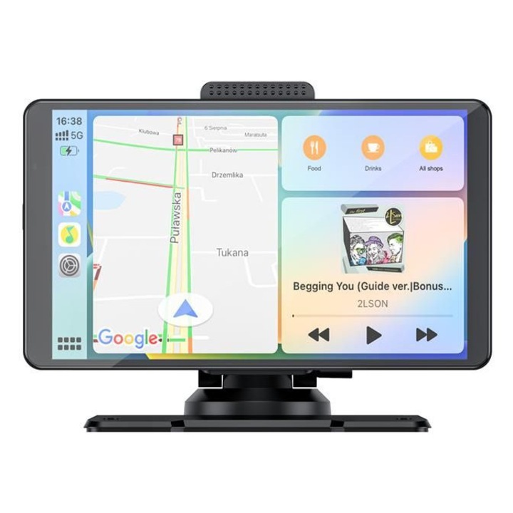 Navigatie Auto Multimedia Well Spiffy, Display 7 inch, Apple Carplay si Android Auto wireless