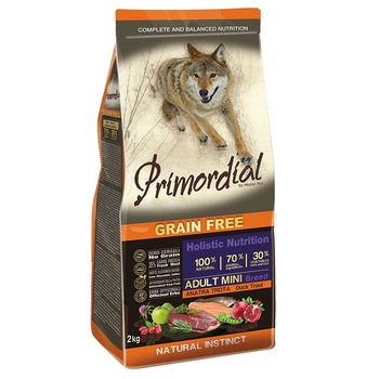 Hrana uscata pentru caini Primordial, Grain Free, Pastrav si Rata, 12 kg Hrana uscata pentru caini Primordial, Grain Free, Pastrav si Rata, 12 kg