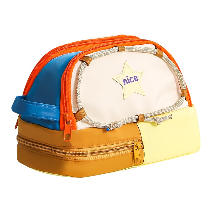 Несесер за моливи, TREXORA, голям капацитет, уникален дизайн с форма на палатка, многоцветен, 2 отделения