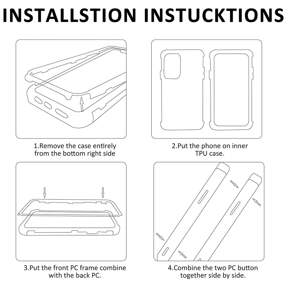 Husa 360 grade compatibila cu Xiaomi Redmi Note 13 Pro Plus 5G, Cu protector de ecran inclus, Rezistenta la socuri, Anti-ingalbenire, Anti-zgarieturi, Durabila, Margini inaltate de 3mm, Negru/Transparent