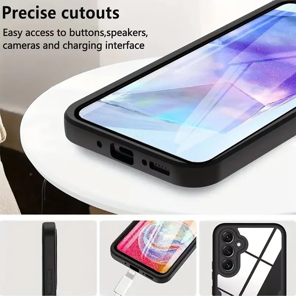 Husa 360 grade compatibila cu Xiaomi Redmi Note 13 Pro Plus 5G, Cu protector de ecran inclus, Rezistenta la socuri, Anti-ingalbenire, Anti-zgarieturi, Durabila, Margini inaltate de 3mm, Negru/Transparent