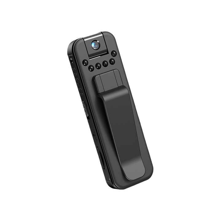 Камера, HD, WIFI, преносима, поддръжка на TF карта, 1,3 мегапиксела, 30 FPS, нощно виждане, USB, 500mAh, черна