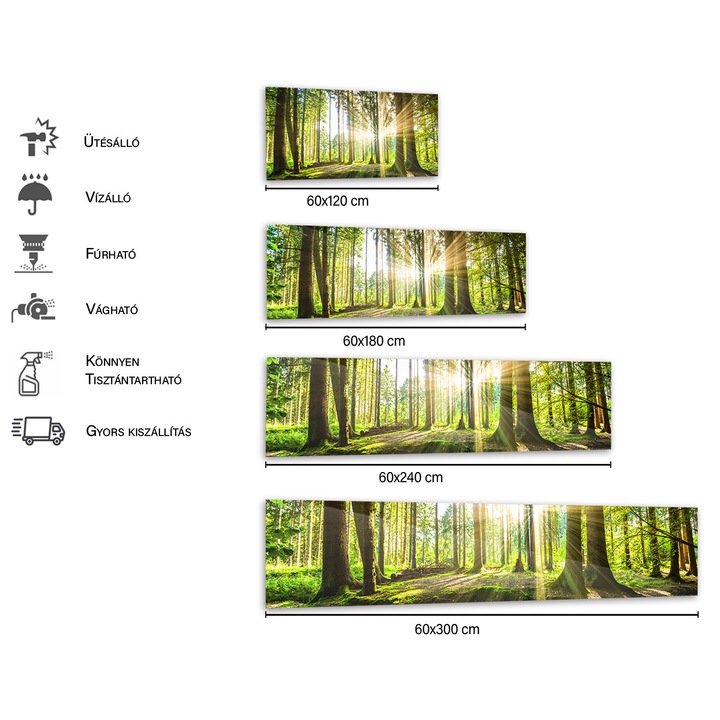 Wallplex konyhapanel Erdő 60x300 cm