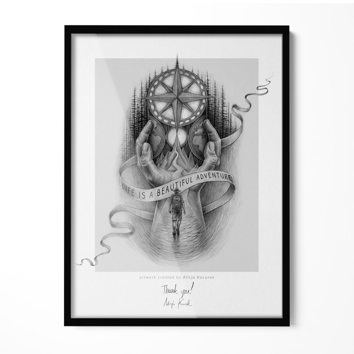 Képkeret, Tulup, Fekete, 60x80 cm, 010770790050200281328