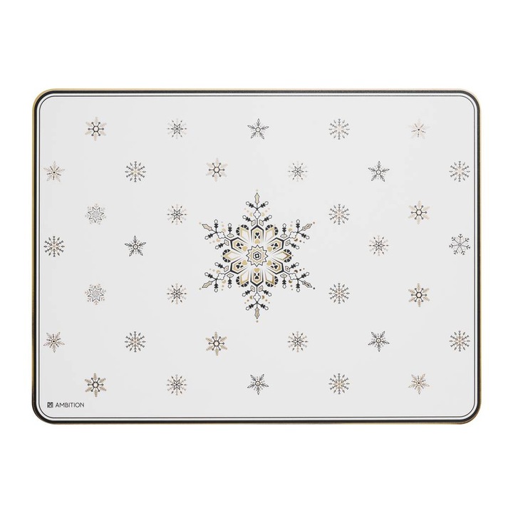 Ambition Art Deco Stars asztali alátét 40x30 cm közepes hópelyhek