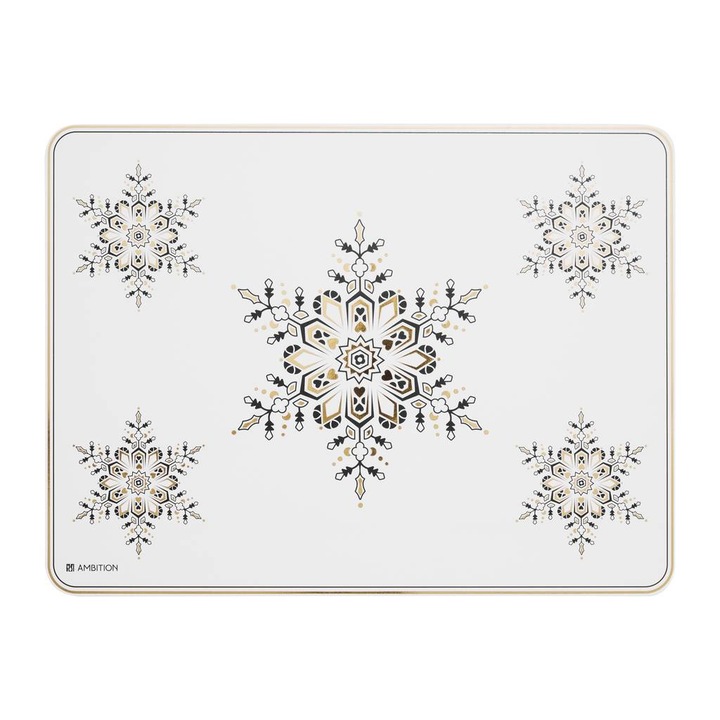 Ambition Art Deco Stars asztali alátét 40x30 cm nagy hópelyhek
