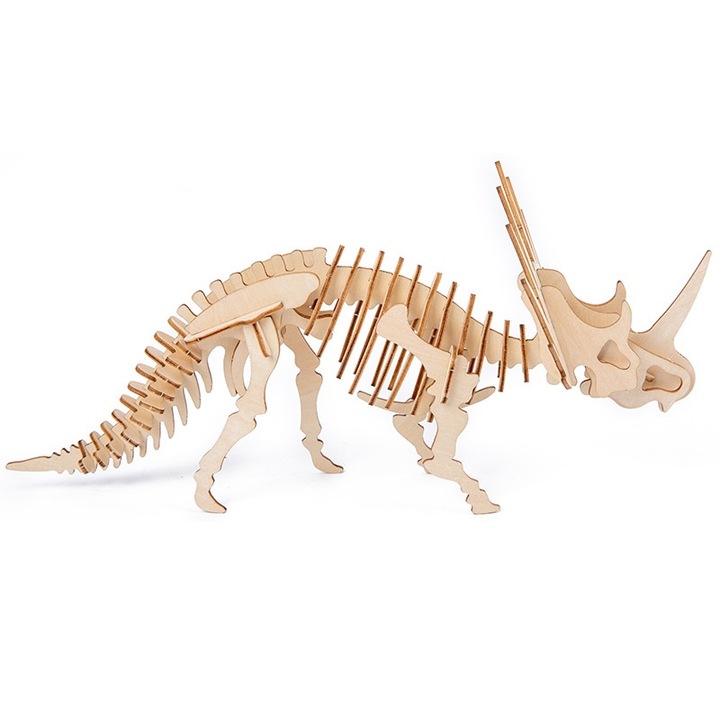 3D пъзел с динозавър, бежов, Дърво, Бежов