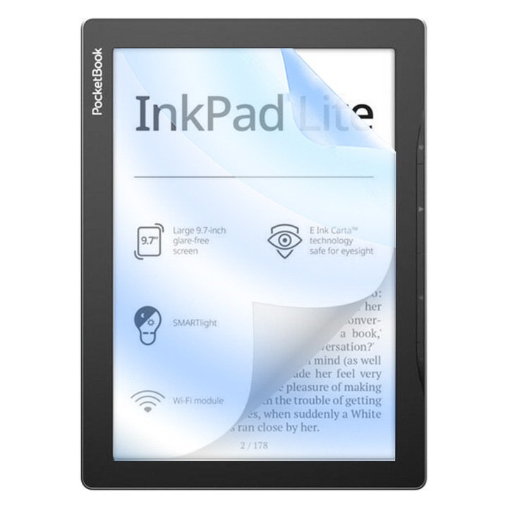 Blue Guard COMANDO VisionProtect szilikonfólia PocketBook InkPad Lite 970-hez, tükröződésmentes, ütésálló, karcálló, kék fényszűrő, HD tisztaság, ultravékony kialakítás, tökéletes érintési kompatibilitás, egyszerű alkalmazás
