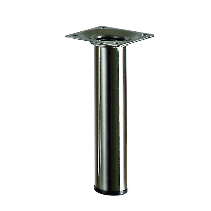 Picior mobila, Ø 30 mm, H 150 mm, otel inoxidabil, argintiu, lucios