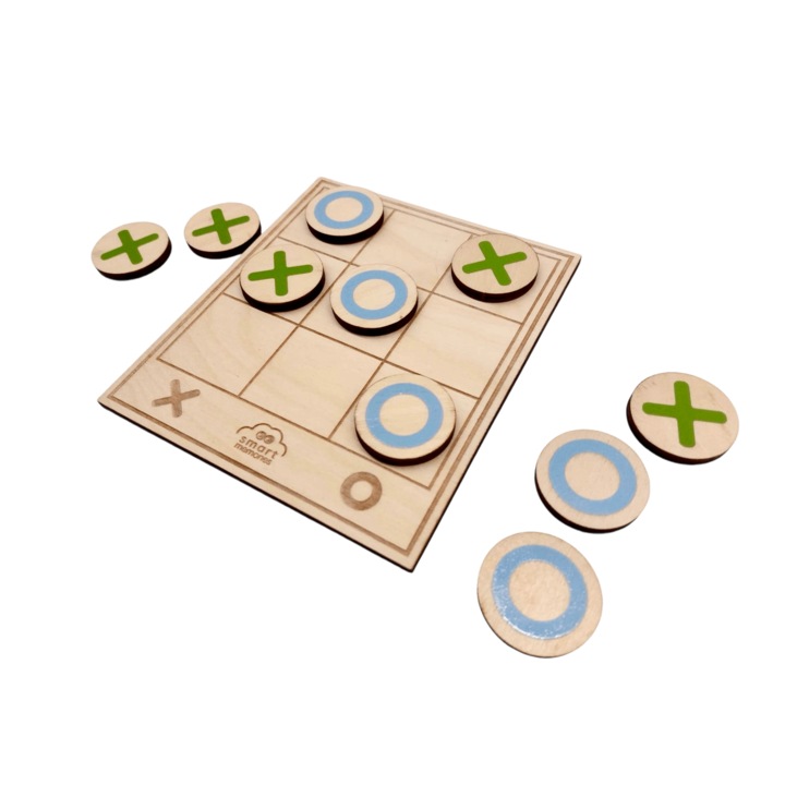 Joc educativ din lemn - 10 piese, compact, multicolor