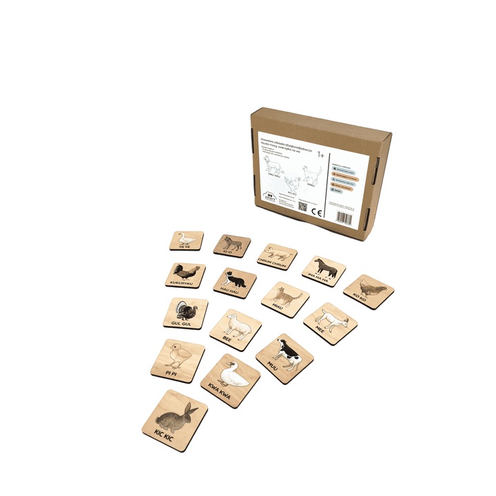 15 darabos fa játék - Okos emlékek, többszínű, oktató jellegű