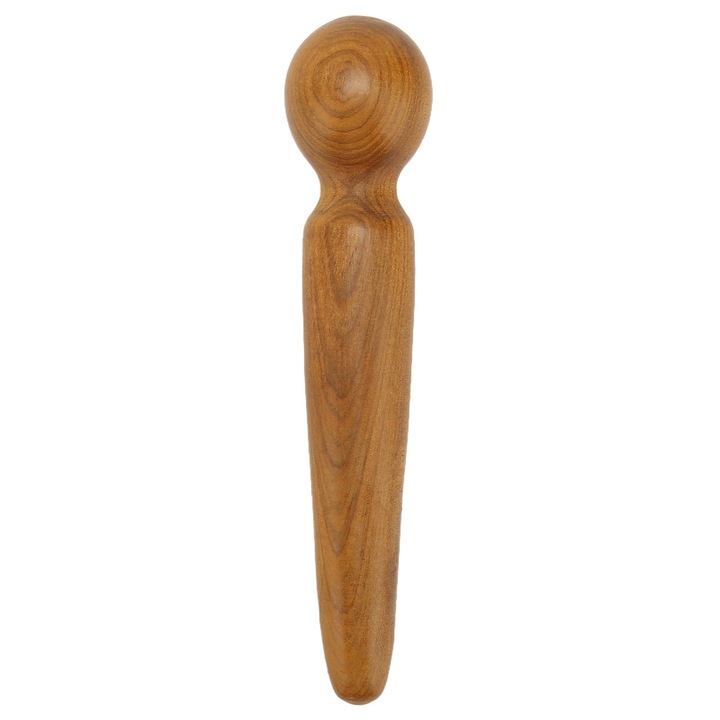 Baston masaj lemn, ergonomic, durabil, maro, 15x2cm