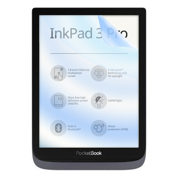 Силиконов филм Blue Guard COMANDO VisionProtect за PocketBook InkPad 3 Pro, против отблясъци, против удари, устойчив на надраскване, филтър против синя светлина, HD яснота, ултратънък дизайн, перфектна съвместимост при допир, лесно приложение