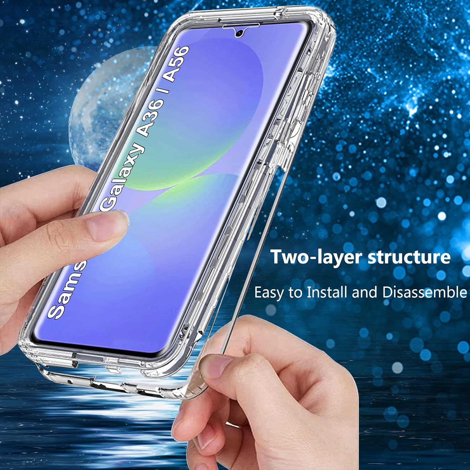 Husa 360 compatibila cu Samsung Galaxy A56 - V2 Transparent fata si spate