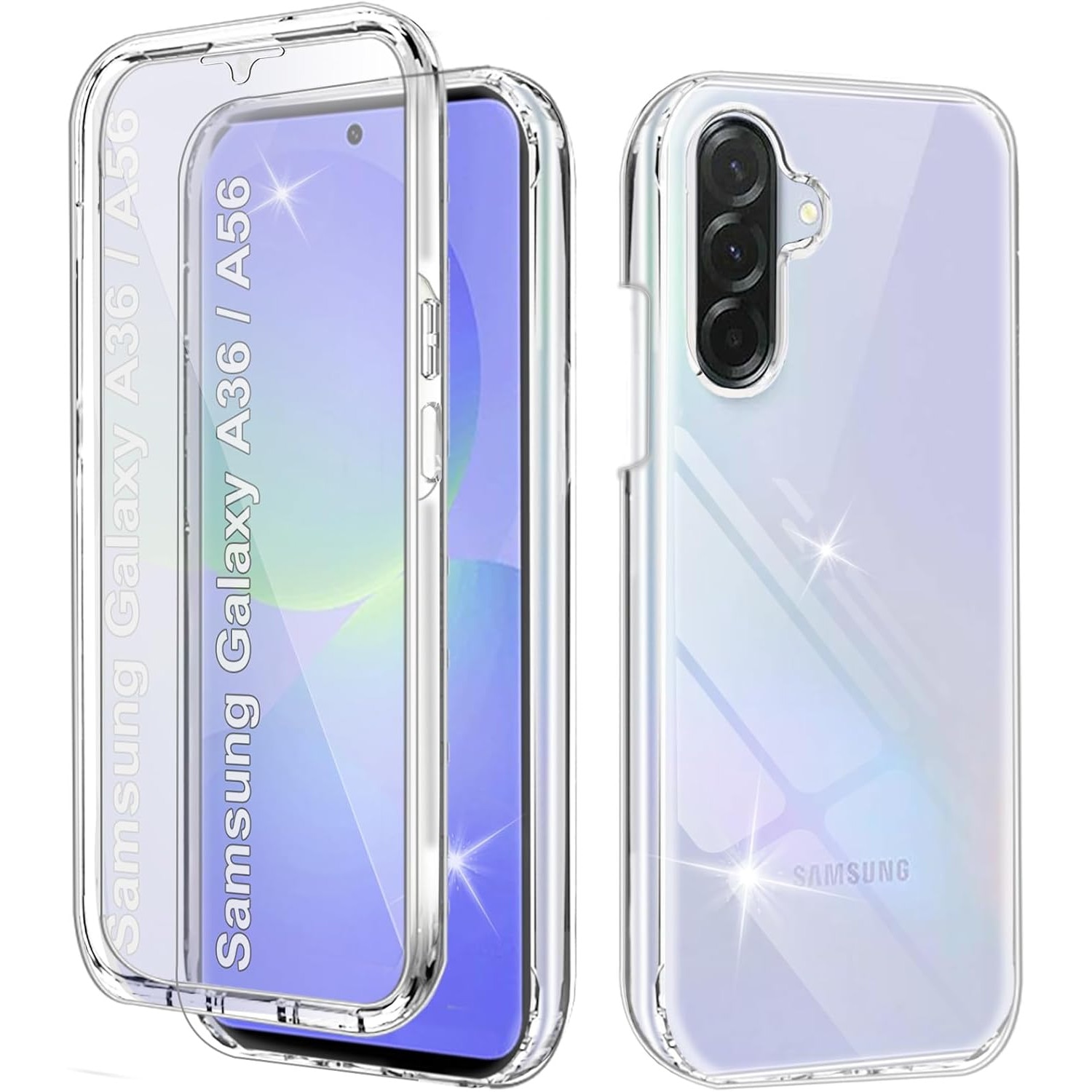 Husa 360 compatibila cu Samsung Galaxy A56 - V2 Transparent fata si spate
