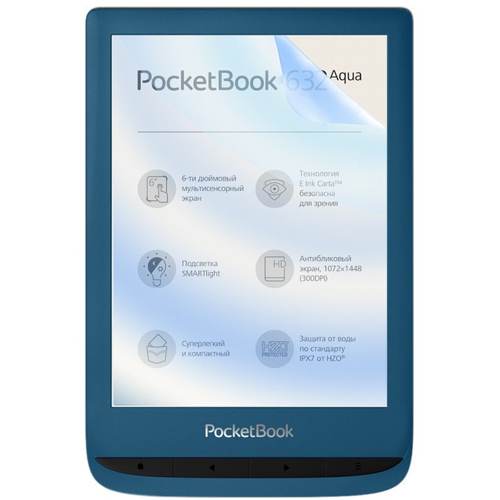 Blue Guard COMANDO VisionProtect szilikonfólia PocketBook 632 Aqua-hoz, tükröződésmentes, ütésálló, karcálló, kék fényszűrő, HD tisztaság, ultravékony kialakítás, tökéletes érintési kompatibilitás, egyszerű alkalmazás
