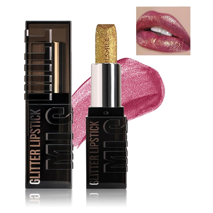 Ruj stralucitor stralucitor, de lunga durata, ruj crema diamant stralucitor, luciu de buze neaderent mat metalic stralucitor, luciu de buze colorat (culoarea 05)