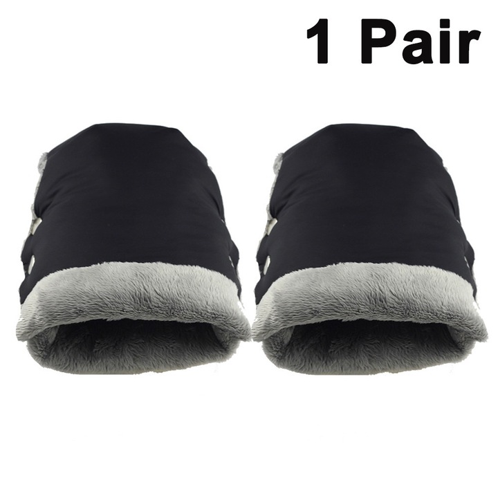 Manusi calduroase pentru carucior, negru, 21x16x6cm, set 2 bucati