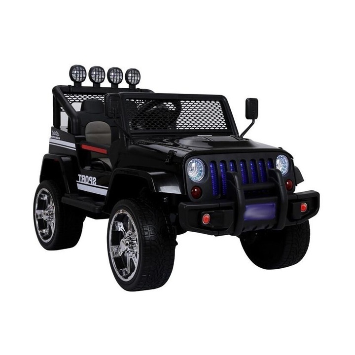 Lean cars S2388 elektromos kisautó, 4x45W, fekete, 116x69x80cm, nyitható ajtós szett
