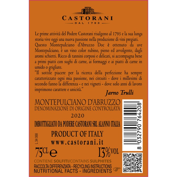 Vin Rosu, Cadetto Montepulciano d'Abruzzo DOC, 0.75 l