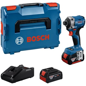 Masina de infiletat/desfiletat cu percutie pe acumulator Bosch Professional FGDR 18V-215, 18 V, 215 Nm, 3300 RPM, 3800 percutii/min, locas hexagonal interior 1/4" sistem prindere, cutie L-Boxx, 2 acumulatori 2 Ah, incarcator