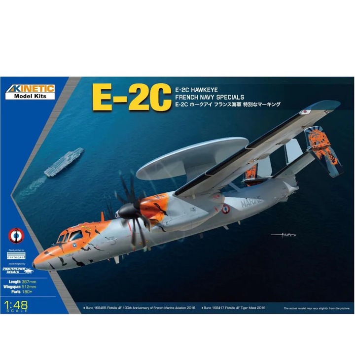 Kit Macheta Aeromodele de construit Kinetic Northrop Grumman E-2C Hawkeye French Navy Specials 1:48 KIN 48122