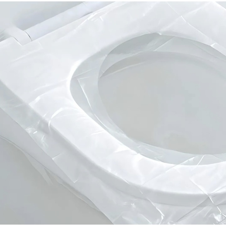 Предпазни калъфи за тоалетна, За еднократна употреба, Предпазно фолио, За еднократна употреба, Стандартен формат, Прозрачно, Лесно за използване, За пътуване, Комплект от 10