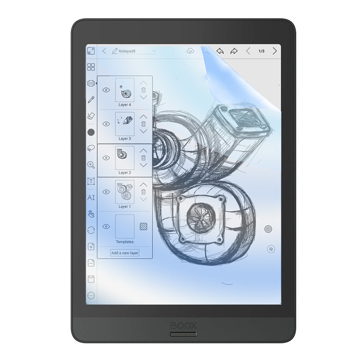 Силиконов филм Blue Guard COMANDO VisionProtect за Onyx Boox Nova 3, против отблясъци, против удари, филтър против синя светлина, HD яснота, ултра тънък дизайн, перфектна съвместимост при допир, лесно приложение