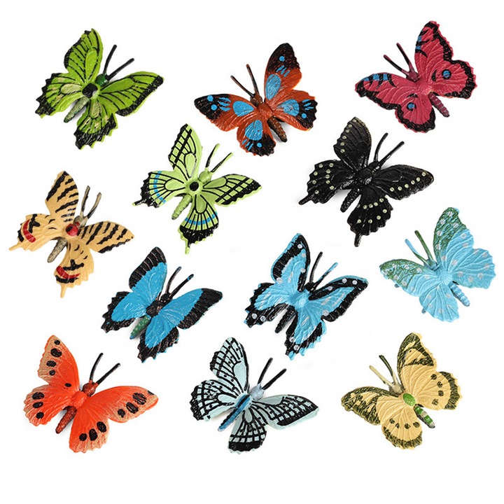 Set 12 figurine insecte plastic multicolor 12 piese