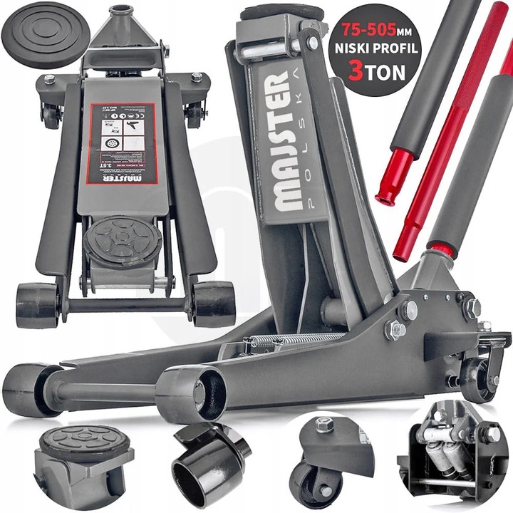 Cric hidraulic crocodil, 3 T, Majster Polska MP0517