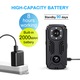 Camera sportiva, 2K, WIFI, senzor corporal PIR, suporta card TF de 8-128 GB, tehnologie anti-divergenta IR-CUT, vedere nocturna in infrarosu, control APP, durata de viata a bateriei 8 ore, compact si portabil, negru