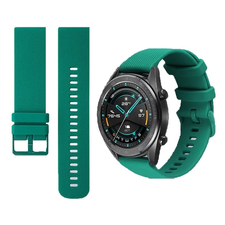 Каишка за Huawei Watch GT 2 46мм / GT 3 46мм / GT 4 46мм / Huawei Watch GT 2 Pro / Amazfit GTR / GTR 2, Samsung Galaxy Watch 3 45мм / 46мм / Gear S3 / 22мм, Зелена