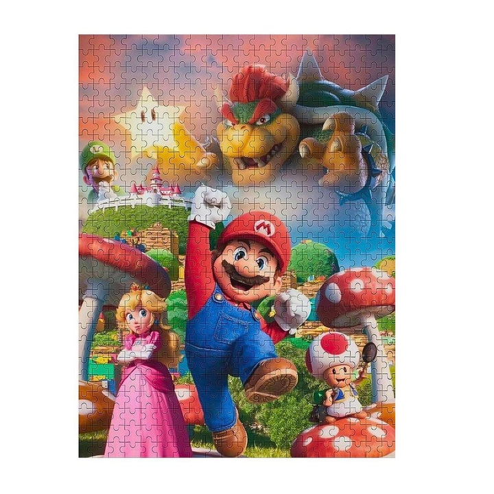 Puzzle tippekkel VRZ Super Mario, 1000 darab, 50 x 75 cm, piros / többszínű