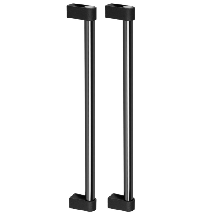 Set manere spatiale double Casey Big, finisaj negru lava texturat / negru titan lustruit, L:448 mm