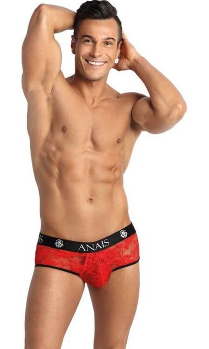 Slip de bikini Anais, dantela rosie cu imprimeu floral, L INTL