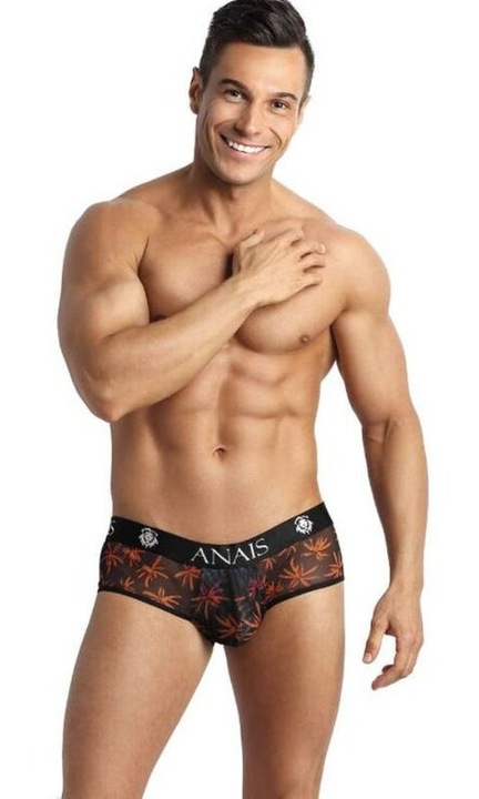 Lenjerie intima barbati , Anais, negru, material elastic, imprimeu colorat, S INTL