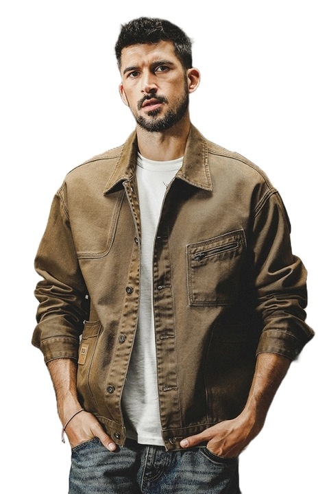 Jacheta de lucru barbati, Bumbac, Multifunctionala, Kaki, L