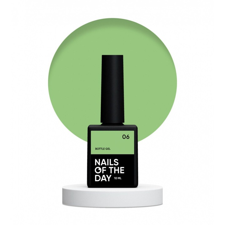 Gel de unghii Bottle, verde, 10 ml, pentru intarirea si repararea unghiilor