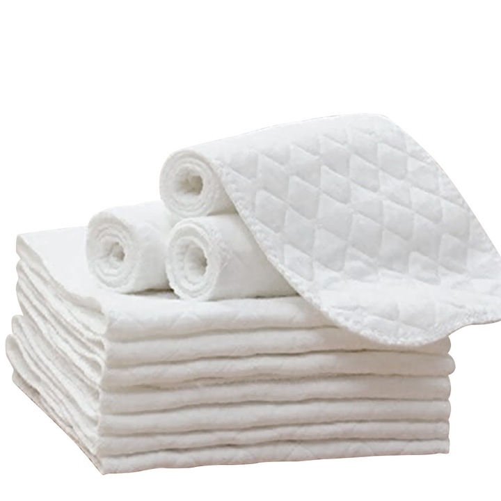 Set 10 scutece muselina HERUSI absorbante microfibra, multicolor, 30x30cm
